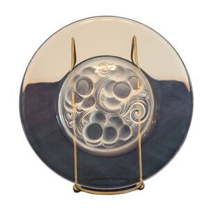 Cristal Lalique Marienthal French Art Crystal Grape Motif Standard Plate 17 cm